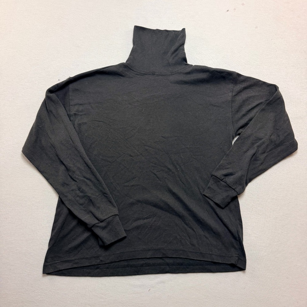 Hunters Run Turtleneck Top Women Large Black Excellent Long Sleeve Ribbed Cuff